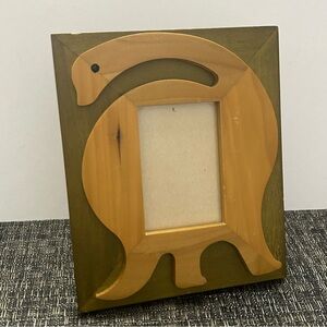 Vintage Wooden Dinosaur Picture Frame 1997 Made in Thailand by HB Group MCM